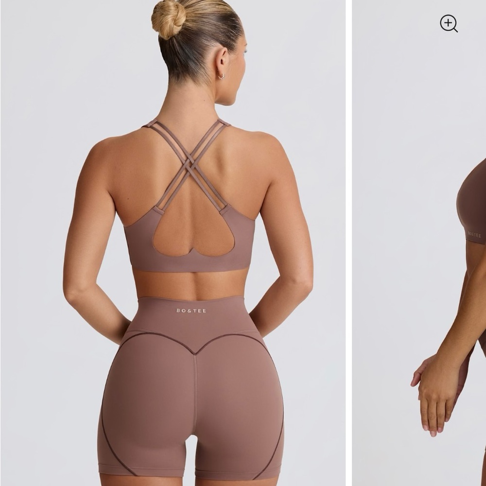 Women's Brown active mini shorts